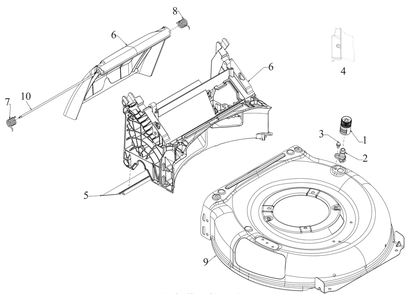 Deck Assembly Diagram and Parts List for SC500HW (12ABP2M5710)(2019) Cub Cadet Lawn Mower